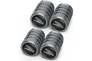 UUFEAO for Jaguar Alloy Tyre Valve Caps, 4PCS Car Tyre Caps Compatible with Jaguar XE XEL XF XFL XJ F-PACE F-Type, Leak-Proof Dust Caps for Car Tyres, Black