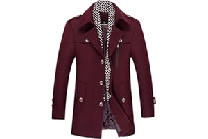 Allthemen Wintermantel Herren Slim Fit Kurzmantel Herren Wolle Warm Mantel Wollmantel Mantel Winter