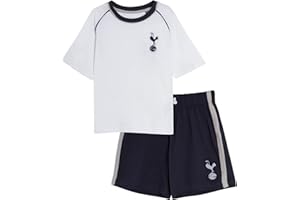 Tottenham Hotspur Kids FC Short Pyjamas Boys Premiership Football Club Kit Shortie PJs Shorts + T-Shirt Set