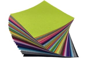 flic-flac 54pcs 4 x 4 inches (10cm x 10cm) Felt Fabric Sheet Assorted Color Felt Pack DIY Craft Squares Nonwoven (10 x 10 cm)