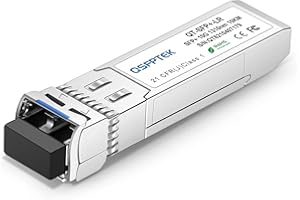 QSFPTEK 10G-LR SFP+ 10km Module, 10GBASE-LR Single-mode LC 10gbe Mini-GbicTransceiver for Juniper EX-SFP-10GE-LR/QFX-SFP-10GE-LR, Ubiquiti, Netgear, Zyxel, Qnap, Synology, D-Link (1310nm, 10km, DDM)