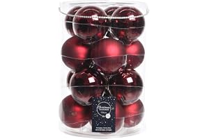 16 julgranskulor glas 8 cm bordeaux – oxblod glans matt