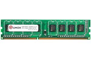 QUMOX Memoria 4 GB DIMM DDR3 1600MHz 1600 PC3-12800 (240 Pin) para computadora Escritorio PC