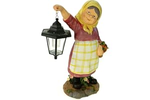 Kremers Schatzkiste Figurka ogrodowa Babcia Edeltraud z latarnią solarną i koszem 39 cm