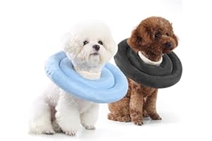 ANWA Soft Dog Cone Alternative After Surgery, Adjustable Elizabethan Collar for Dogs, Waterproof Dog Recovery Collar for Small and Medium Dogs