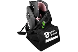BIGCOON Borsa da viaggio per seggiolino auto per aereo, spallacci imbottiti regolabili, materiale resistente, adatto per seggiolini auto convertibili, seggiolini per neonati e seggiolini per alzatine