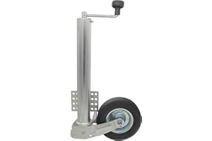 p4U Automatik Stützrad 60mm 400kg Stützlast Flacher Flansch am Rohr Anhänger Trailer