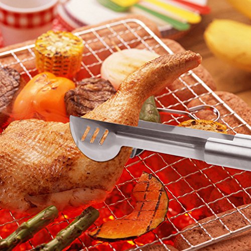 INTEY Grillbesteck Set aus Rostfreiem Edelstahl 18-teilig Profi Barbecue Grillset mit Aluminiumkoffer fürs Grillen, Silber - 2