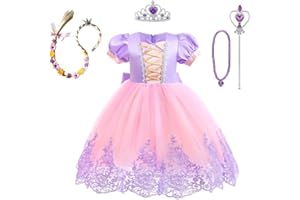 Lito Angels Princess Rapunzel Fancy Dress Up Costume Birthday Party Outfit for Baby and Kids Girls, Purple