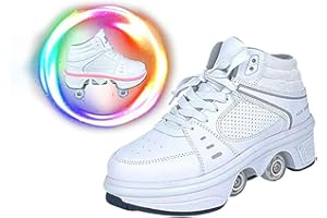 LDTXH Pattini A Rotelle Scarpe, 2 in 1 Scarpe Multiuso, Pattini Linea, con Deformazione Multifunzionale Skate Pattini A Rotelle Pattinaggio Calzature Sportive da Esterno per Adulti Unisex,34