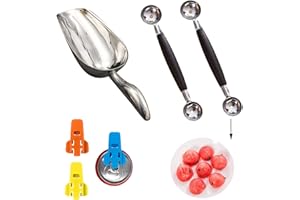DKDDSSS 6PCS Eisportionierer, Cookie Scoop Set für Eiscreme Melone Fleischbällchen Kuchen Teig Reis Plätzchen Keksteig, Hochwertige Mehlschaufel Futterschaufel für Bar, Küchen, Büfett