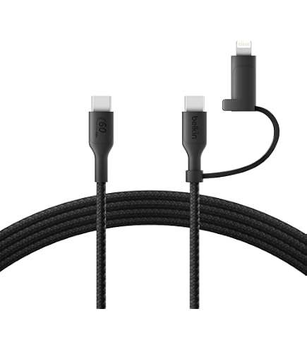 Belkin BoostCharge Geflochtenes USB-C Kabel, 2er Pack, 1,5m, 240W, Für IPhone, Galaxy, IPad – Schwarz