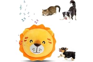 TBLMPNE Jouet Chien Interactif Balle Chien, Jouet de Balle Rebondissante Jouets pour Chiens, Balle Interactive pour Chien, Active Moving Pet Plush Toy, Jouet de Chien en Peluche de Lavable (Lion)