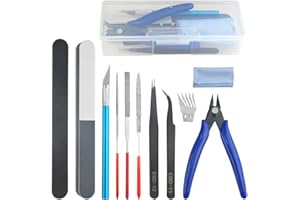 BGTXINGI 15pcs modeler outil de base Craft set Gundam Model Toolkit avec boîte en plastique pour l'assemblage de modèles de voitures hobby Model Building réparation et fixation bricolage Craft Kit