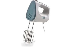 Ariete 1545 Sbattitore Breakfast, 450W, 5 velocità, Funzione turbo, 2 fruste, White & Aegean teal