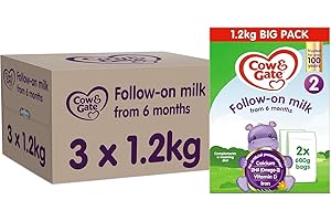 Cow & Gate 2 Follow On Baby Milk Powder Formula, 6-12 Months, 1.2K (Pack of 3)