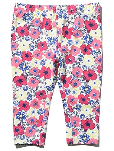 M&Co Baby Girls Winter Casual Floral Print Jersey Full Length Leggings Bright Pink 2/3 Yr