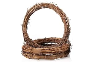 SKYPRO 3 coronas de ratán natural de 7.84 pulgadas, corona de ramas de vid, corona de ratán, guirnalda de decoración para festivales, coronas y decoraciones de boda