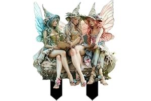 Mxshc Estatua de hada de jardín de acrílico para decoración de macetas de flores, figuras de hadas en miniatura, decoración de macetas para interiores y exteriores, arte decorativo para patio