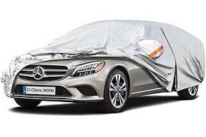 Kayme Funda Coche, Compatibles con Mercedes-Benz C-Class W206(2021-2024),Transpirable Anti-UV Antipolvo de 6 Capas,Cubierta para Coche con Cremallera y Forro de Algodón.(Entrega en 3-7 días)