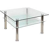 Amazon.de: ts-ideen Glastisch 80 x 80 cm zarter Beistelltisch Ecktisch