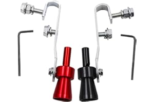 deegbbyi 2 Pièces Sifflet Sonore Turbo, Sifflet D'échappement, Simulateur de Son de Voiture Universel Siffler, Améliorateur de Bruit D'échappement, pour Tous Les Modèles de Véhicules (Noir + Rouge)