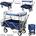 Produktbild alles-meine.de GmbH Bollerwagen / Leiterwagen - abnehmbares Dach & Regenschutz - 100 kg belastbar ! ___ faltbar & klappbar - BLAU - incl. Tasche - wasserfest & wetterfest - Plane..
