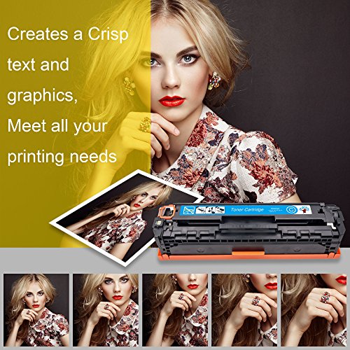 GREENSKY 4 Farben Kompatibler Toner für HP 131X CF210X CF211A CF212A CF213A Hochleistungs Tonerkartusche Passend für HP LaserJet Pro 200 Color M251n, Color M276n, M251nw, M276nw Printer – 4 Pack (Schwarz, Cyan, Gelb, Magenta) - 7