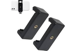 EuAcesry Holder for Smartphone Tripod, Pack of 2 Adapters for Universal Phone Holder, Adjustable Clamp for Monopod Tripod Door for Selfie Stick for Smartphones