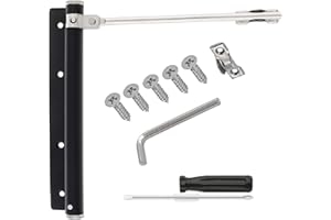 KIUIOM Chiudiporta Automatico,Regolabile Chiudiporta a Molla,Acciaio Inossidabile Molla per Porta Con Viti,Montaggio Chiusura Automatica Tampone Chiuso per Porte Interni ed Esterni Casa E Ufficio (Nero)