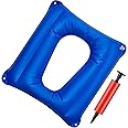 MAKINGTEC Inflatable Square Cushion Breathable Comfort Inflatable Air Seat Cushion and Inflator for Sitting Toilet Office School Chair Wheelchair Chair, Postpartum Relieve Pressure, Blue