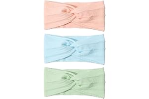 KGDUYC 3pcs Bebé Niña Diademas Bebé Hairband de los Bebés Recién Nacidos Diademas Elástica Niñas Banda Para Cabeza Accesorio ，cinta pelo bebe (azul+rosa +verde)
