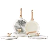 Kordisen Ceramic Frying Pan Set with Lid 20/24/28 cm, Non-Stick Induction Frying Pan, Healthy and Non-Toxic, PFOA and PFAS Fr