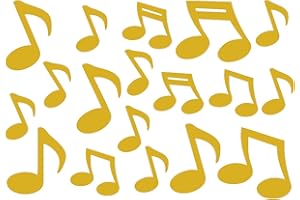 ‎SAMUNSHI Samunshi® Musiknoten Wandtattoo Musik 18 Stück 12xca.5cm-6xca.7,5cm gold