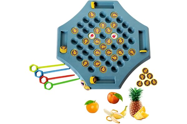 Bazinga Flip & Find Memory Chess Game Fruits Learning Theme Board Game for Kids, Parents, Friends Ideal for 1-4 Players Great Birthday Gift for Kids 3+ Years - 54 Coins & 4 Sticks