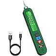 MAXRIENY AC Rechargeable Voltage Tester Pen 12-300V Large Screen Single Pole Electrical Leak Tester with Buzzer and Visual Alarm Live Wire Phase Detector with Flashlight