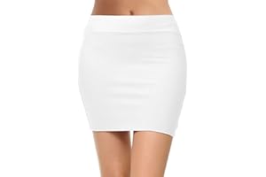 Girstunm Damen lässiger Bleistiftrock schlanker kurzer Rock Business-Stil kurzer Rock Sommer hohe Taille Stretch kurzer Rock mit Schlitz