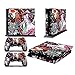 Produktbild PS4 Console Design Folie Aufkleber Sticker Skin fur Sony PlayStation 4 System plus Two(2) Decals for: PS4 Dualshock Controller - Tsunami
