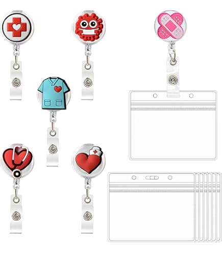 Set Di 8 Porta Badge Per Infermieri, Clip Resistenti, Per Carte D'identità E Tessere, Pratico Per Operatori Sanitari