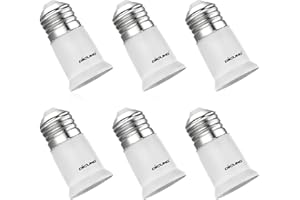 ‎DICUNO DiCUNO E27 Lampenverlängerung 3cm, Sockel Adapter & Konverter, Renovierfassung, 2A, 60W, 250V, hitzebeständig bis 165°C, E27 Lampenzubehör, 6er Pack