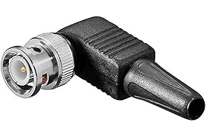 CABLEPELADO Conector BNC RG59 Macho acodado | sin Soldadura | Impedancia de 75 ohmios | Apto para la transmisión de señales de vídeo, CCTV y Audio de Alta frecuencia | Negro