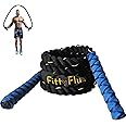 FittyFlux 1.2 Kg Weighted Jump Rope For Fitness- 3Lb Heavy Jump Rope For Men &Women - Gym Training, Home Workout, Total Body Workouts - 3m Long, Polyester (1.2kg, Blue)