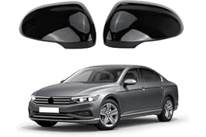 WINGFLY Auto Spiegelkappen, 1 Paar Auto Tür Außenspiegelkappe Rückspiegelkappe Seitenspiegel Abdeckungen Kompatibel für V-W Passat B8 2016-2019 (Schwarz)