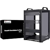 GeeekPi 8U Server Cabinet, DeskPi RackMate T1 Plus, 10" Network Rack for Servers, Network, A/V Equipment, 10.23" Deep (Black)