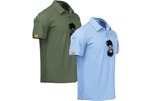 geeksport Polo Shirt Sportiva Uomo Manica Corta Golf T-Shirt con portaocchiali abbottonatura Leggera Outdoor Estiva