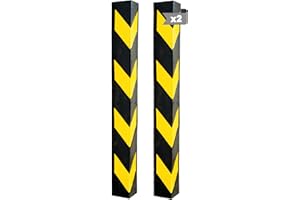 EBER SIGN Pack 2 - Protector Puertas Coche Esquinero - Protector Columnas Garaje y Esquineras Pared, Amortigua Arañazos y Golpes en Parachoques y Puertas - Protección Caucho Atornillado | 80cm y Ángulo 90º (2)