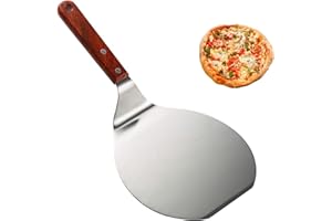 SKDFHOD Pala per Pizza, Paletta per Pizza con Manico in Legno e Vassoio di Metallo in Acciaio Inossidabile per Pizze Fatte in Casa, Manico Pala Pizza, per Gualsiasi Esterno o Interno Pizza Grill Forno