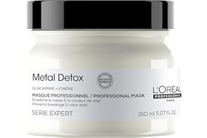L’Oréal Professionnel Metal Detox Hair Mask 150ml, Prevent Breakage & Colour Fade from Hard Water, Moisturising Conditioner Treatment for Smooth, Shiny Hair, Prevent Damaged Hair