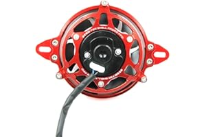 OTOM Oil Cooler Water Cooler New Electric Radiator Cooling Fan for 150cc 200cc 250cc Dirt Pit Bike Motorcycle ATV Quad Motocross (Red Set)