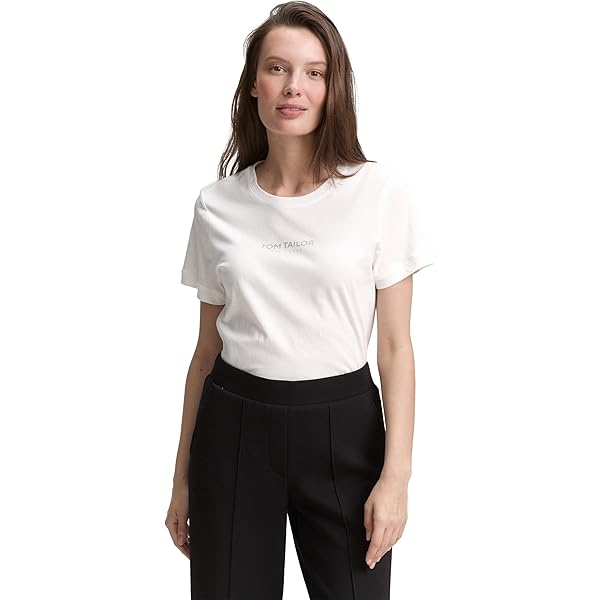 TOM TAILOR Denim 1036550 T-Shirt, 10348-Gardenia White, XS